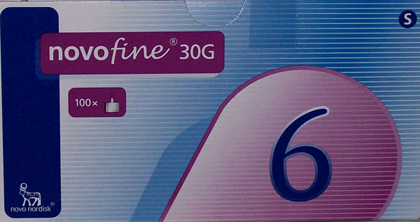 NOVOFINE 30 G, 0,25 MM X 6